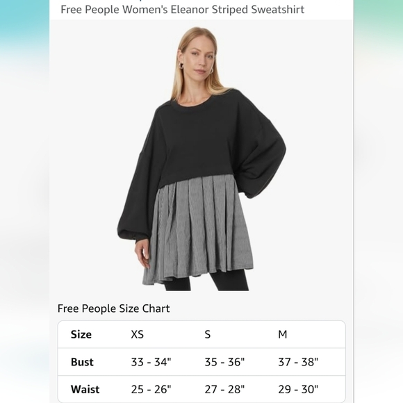 Eleanor Striped Crew Neck Long Sleeve Pleated Sweatshirt/dress - Picture 2 of 9